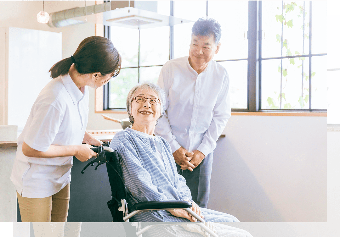 介護中の笑顔の様子